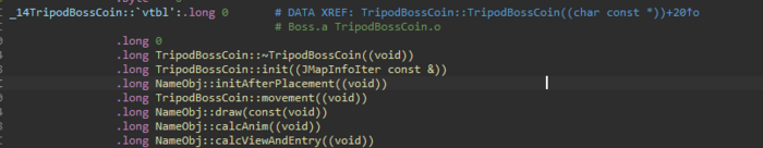 The vtable for TripodBossCoin.